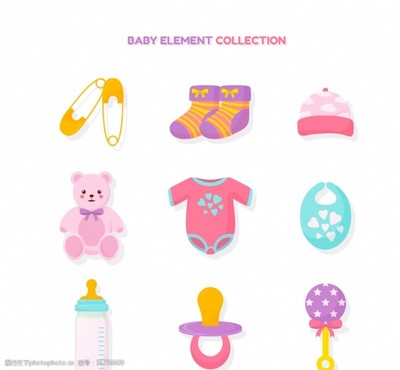 彩色嬰兒用品圖片素材