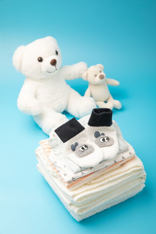 嬰兒可愛毛絨襪玩偶母嬰用品攝影圖 st攝影