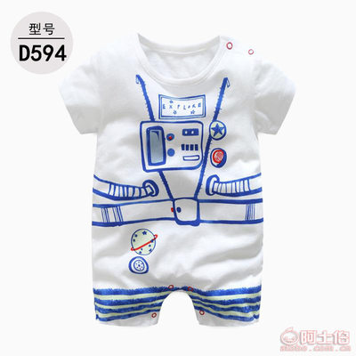 【廠家直銷夏季新款男女寶寶連體衣短袖純棉兒童連體衣嬰兒爬爬服D581-99】廣州市荔灣區卡特特童裝行 - 產品庫