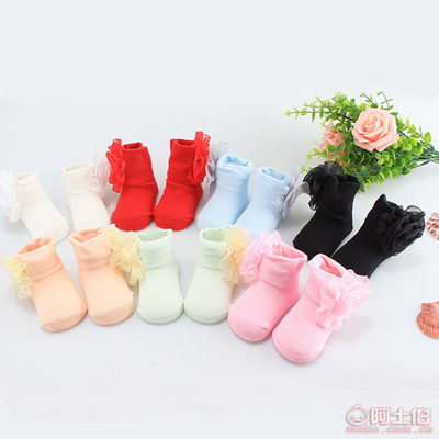 【春秋全棉純色兒童女襪小花朵女短襪甜美嬰兒寶寶童襪廠家批發】義烏市偌顏電子商務商行 - 產品庫
