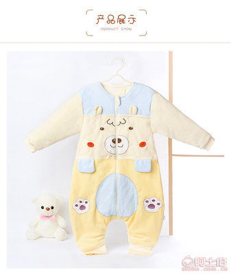 【恩施貝比2017新品哈衣分腿睡袋兒童純棉防踢被嬰兒春秋保暖衣服廠家批發7029