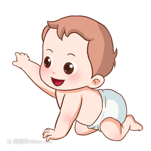 卡通嬰兒爬行快樂