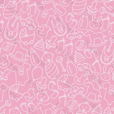 粉色嬰兒用品底紋背景圖