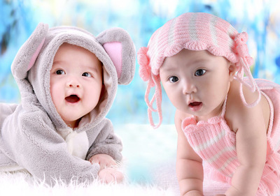 寶寶海報大圖掛畫胎教墻貼備孕萌娃嬰兒畫報貼雙胞胎龍鳳胎2017娃